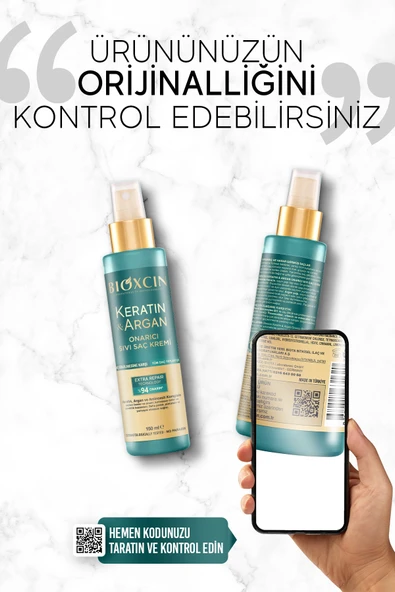 Bioxcin Keratin & Argan Onarıcı Sıvı Saç Bakım Kremi 150 Ml Yıpranmış Ve Hasar Görmüş Saçlar - Resim 3