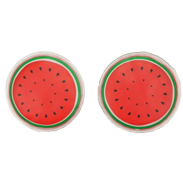 Karpuz Desenli Soğuk Sıcak Jel Göz Maskesi Buz Rahatlatıcı Kozmetik Yüz Yogası 2'li Maske - 2