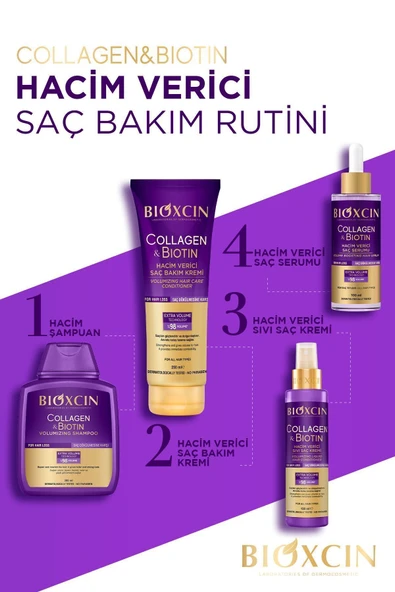 Bioxcin Collagen & Biotin Ekstra Hacim Saç Kremi 250 ml - Kolajen Biotin Ince Seyrek Saçlar - Resim 3