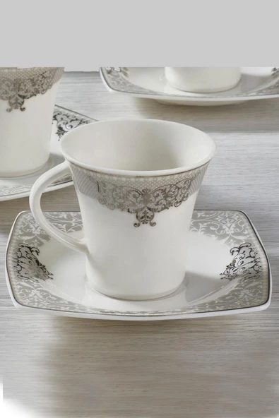 Güral Caroline 12 Parça 6 Kişilik Bone Türk Kahvesi Takımı - 56861 - Resim 2