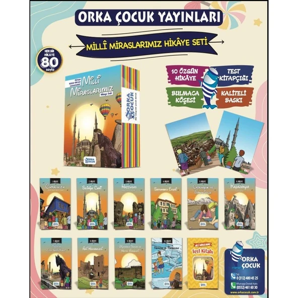 Orka Çocuk Yayınları Orka Çocuk 3. ve 4. Sınıflar İçin Milli Miraslarımız Hikaye Seti 10 Kitap - Resim 2