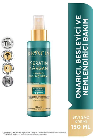 Bioxcin Keratin & Argan Onarıcı Sıvı Saç Bakım Kremi 150 Ml Yıpranmış Ve Hasar Görmüş Saçlar ürün görseli
