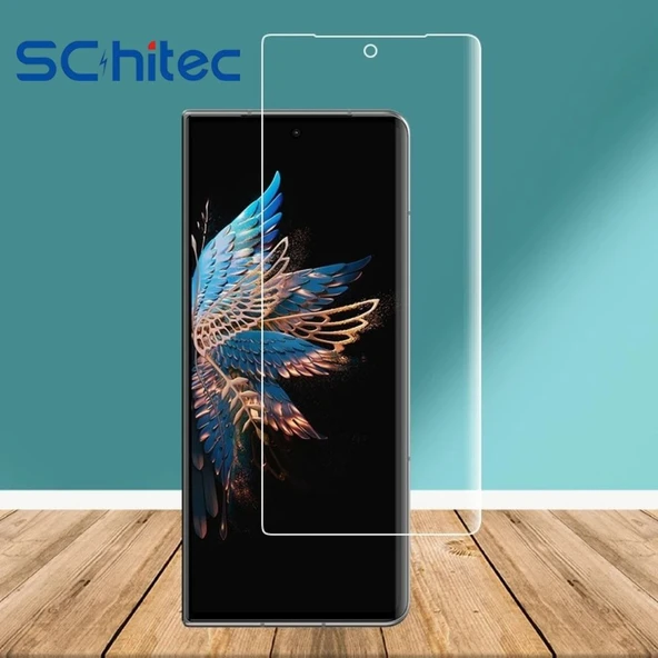 Schitec Samsung Galaxy Z Fold 3 Darbe Emici Premium Şeffaf Nano Ön Ekran Koruyucu Poliüretan Film - Resim 2