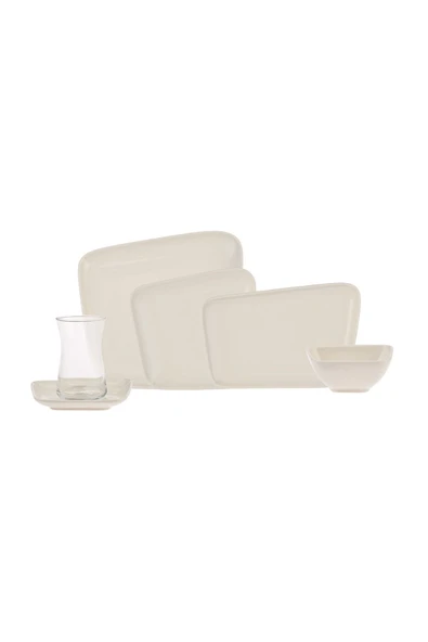 Naomi 26 Parça 6 Kişilik Porselen Kahvaltı/Servis Takımı - Resim 3