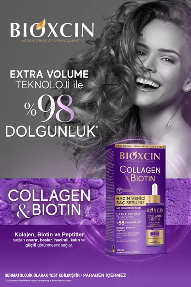 Bioxcin Collagen & Biotin Ekstra Hacim Serumu 100 Ml - Kolajen Biotin İnce Seyrek Saçlar - Resim 5