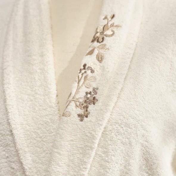 Karaca Home Flora Bej Nakışlı 6 Parça Aile Banyo Seti - Resim 2