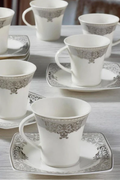 Güral Caroline 12 Parça 6 Kişilik Bone Türk Kahvesi Takımı - 56861 ürün görseli 1