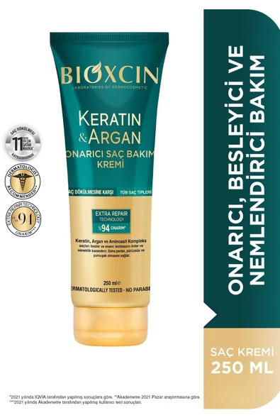 Bioxcin Keratin Argan Onarıcı Saç Bakım Kremi 250 Ml Yıpranmış Ve Hasar Görmüş Saçlar ürün görseli