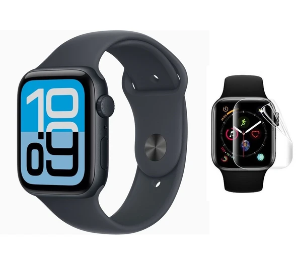Apple Watch SE 3 44MM 3 Adet Uyumlu Şeffaf Ultra koruyucu Nano Jelatin ürün görseli