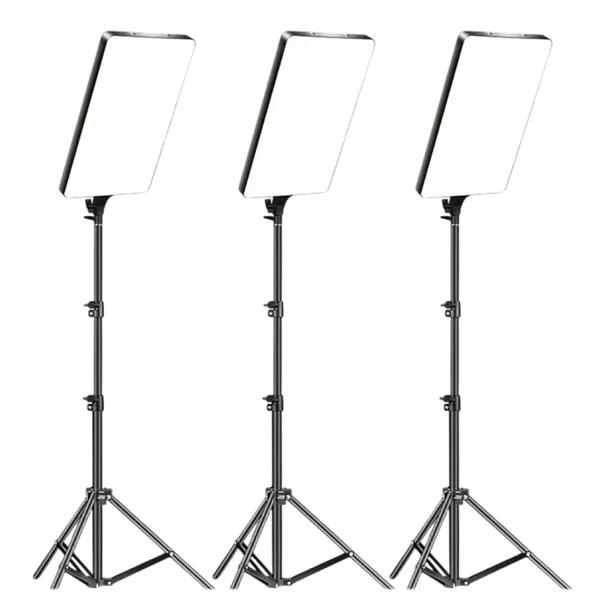 Gdx P300TS BiColor Fotoğrafçılık ve Stüdyo Aydınlatması 80 Watt LED Video Panel Sürekli Işık Üçlü Set