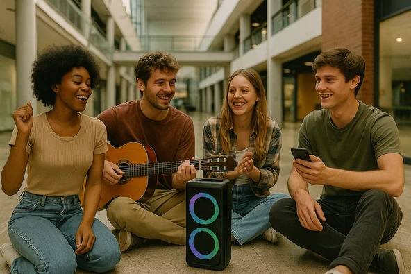 Kablosuz LED Işıklı Bluetooth Hoparlör  Güçlü Ses, Uzun Pil Ömrü, Taşınabilir - 7