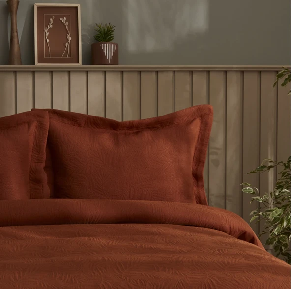 Karaca Home Mocha Çift Kişilik Yatak Örtüsü Terracotta - 6