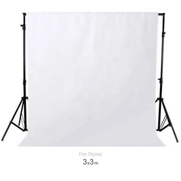 Gdx Seyyar Beyaz Fon Perde (Katlanabilir Kumaş) 3x3 Metre