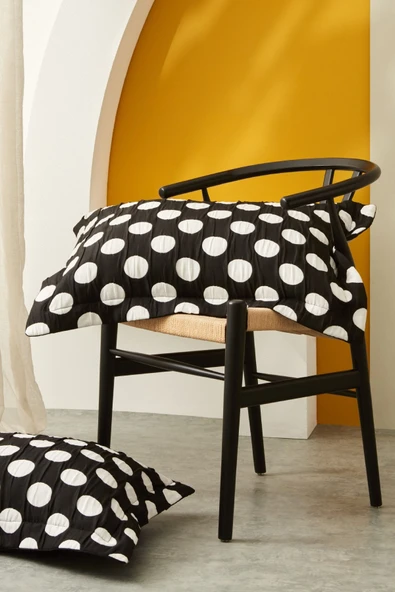 Point Çift Kişilik Yatak Örtüsü Black - Resim 5