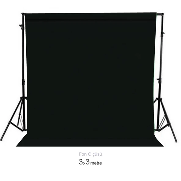 Gdx Seyyar Siyah Fon Perde (Katlanabilir Kumaş) 3x3 Metre