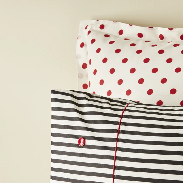 Karaca Home Polka %100 Pamuk Çift Taraflı Tek Kişilik Nevresim Takımı Siyah - Resim 5