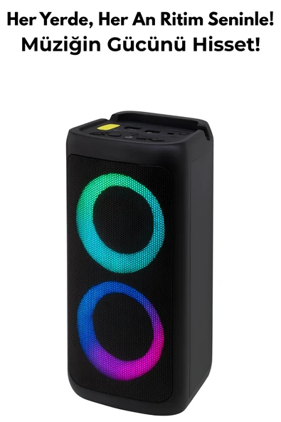 Kablosuz LED Işıklı Bluetooth Hoparlör  Güçlü Ses, Uzun Pil Ömrü, Taşınabilir