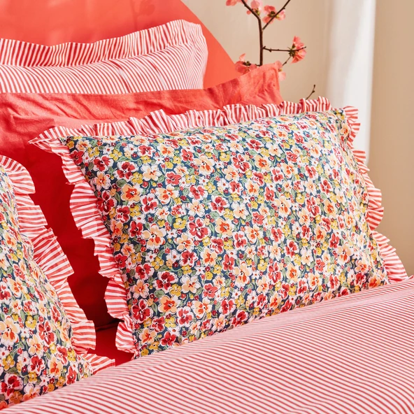 Karaca Home  Punava %100 Pamuk Tek  Kişilik Nevresim Takımı Somon  - Resim 2