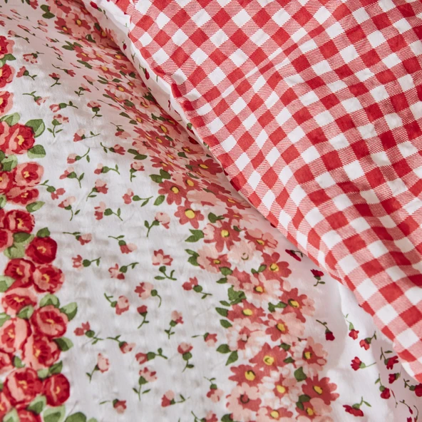 Karaca Home Pari Noniron Tek Kişilik Nevresim Takımı Kırmızı - Resim 3