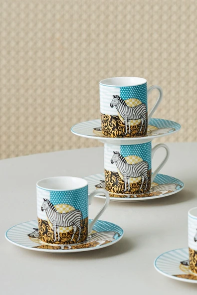 Animal 6 Kişilik Kahve Fincan Takımı 90 ml - 2