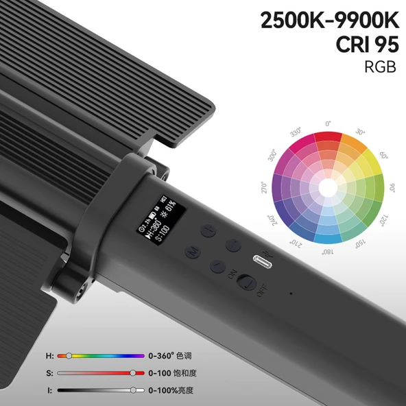 Gdx LP550 RGB Fotoğrafçılık ve Video için Renkli Işık Çubuğu Tekli Set - Resim 4