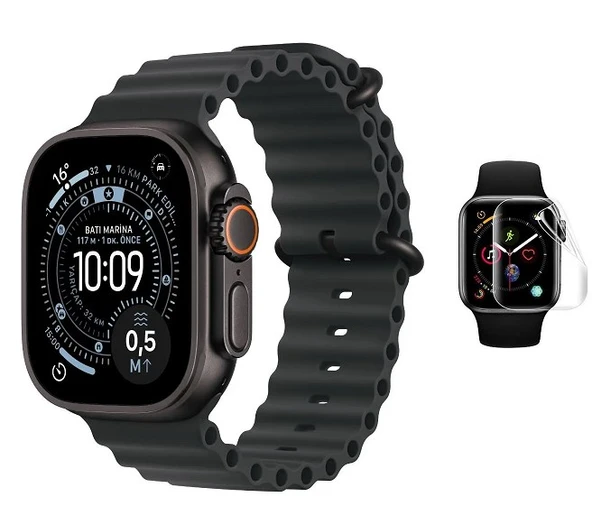 Apple Watch Ultra 3 Uyumlu 3 Adet Şeffaf Ultra koruyucu Nano Jelatin