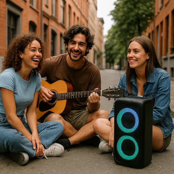 Kablosuz LED Işıklı Bluetooth Hoparlör Güçlü Ses, Uzun Pil Ömrü, Taşınabilir - 2