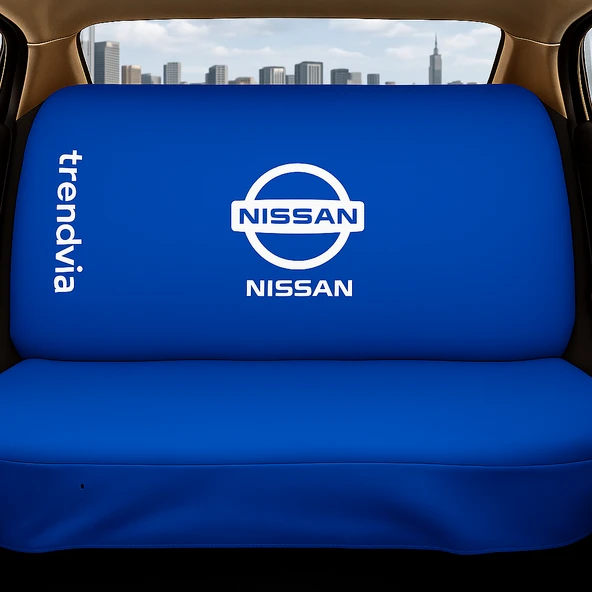 Nissan Uyumlu Mavi Renk Penye Oto Koltuk Kılıfı Takımı Ön ve Arka Koltuk Koruyucu Kılıf - 2