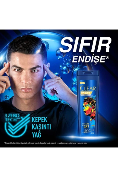 Clear 350 Ml Men Şampuan CR7 Kepeğe Karşı x4 Adet - 2
