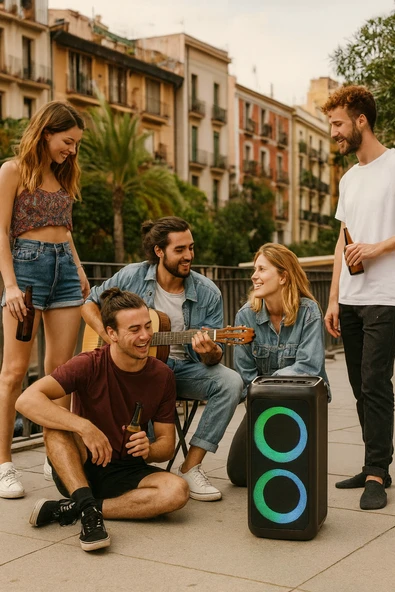 Kablosuz LED Işıklı Bluetooth Hoparlör  Güçlü Ses, Uzun Pil Ömrü, Taşınabilir - 3