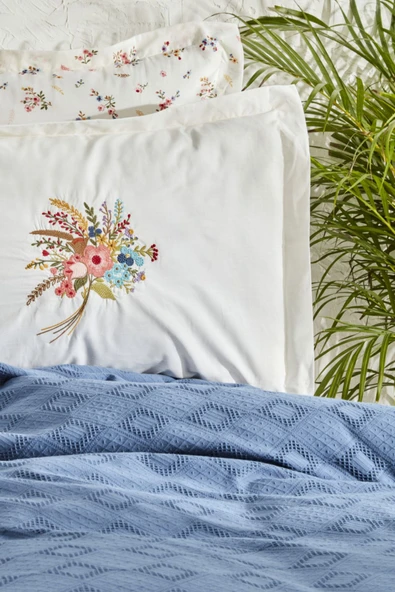 Karaca Home Spring Çift Kişilik Nish Set Beyaz - Resim 5