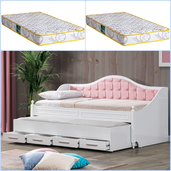 Yavrulu Karyola, Eymen Yavrulu Yatak - Pembe 2 Adet Comfort Yatak ürün görseli