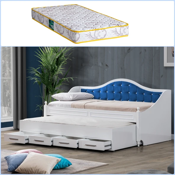 Yavrulu Karyola, Eymen Yavrulu Yatak - Mavi 1 Adet Comfort Yatak ürün görseli