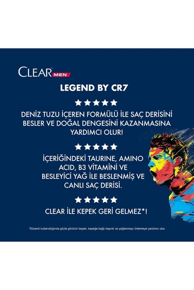 Clear 350 Ml Men Şampuan CR7 Kepeğe Karşı x4 Adet - 4