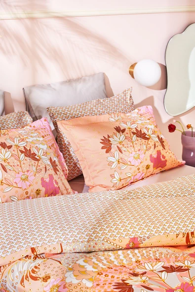 Karaca Home Denis %100 Pamuk Saten Çift Kişilik Nevresim Takımı Pudra  - Resim 5