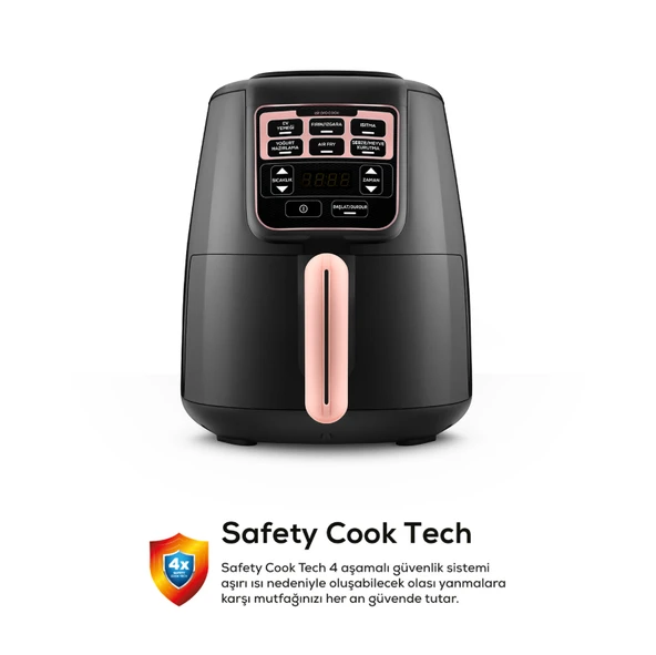 Karaca Air Pro Cook XL 2 in 1 Konuşan Airfryer Rosegold 4 Kişilik - Resim 2