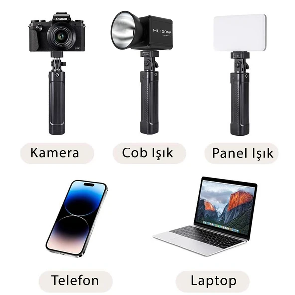 GDX CF-135 II RGB Mini 10W Işık + El Tipi Powerbank Tripod Batarya - 3