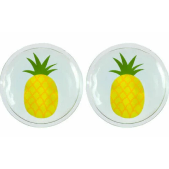 Ananas Desenli Soğuk Sıcak Jel Göz Maskesi Buz Rahatlatıcı Kozmetik Yüz Yogası 2'li Maske - 3