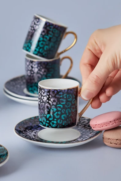 STD Asu 6 Kişilik Kahve Fincan Takımı 90 Ml Klasik - Resim 3