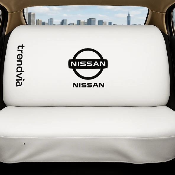 Nissan Uyumlu Beyaz Renk Penye Oto Koltuk Kılıfı Takımı Ön ve Arka Koltuk Koruyucu Kılıf - 2