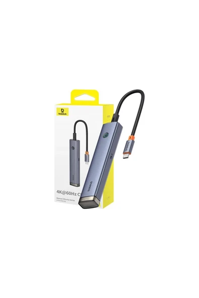 Baseus UltraJoy Series 6-Port HUB AIR - Gri (Type-C to HDMI4K@60Hz*1+USB3.0*2+USB2.0*1+Type-C3.0*1+PD*1) - 1