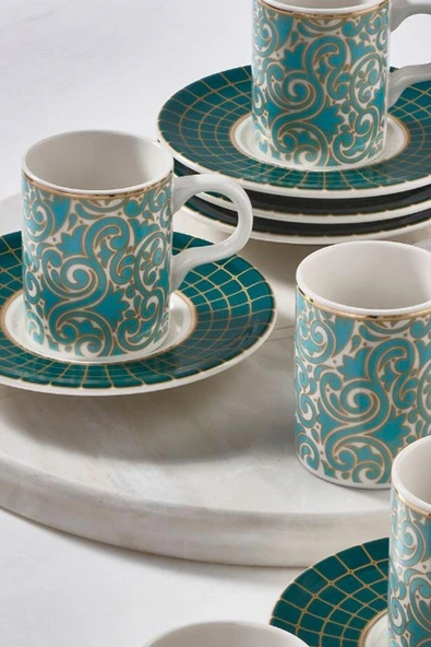 Güral Porselen Camelia 6 Kişilik 12 Parça Kahve Fincan Takımı 100 cc ürün görseli