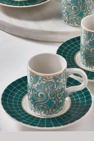 Güral Porselen Camelia 6 Kişilik 12 Parça Kahve Fincan Takımı 100 cc - Resim 2