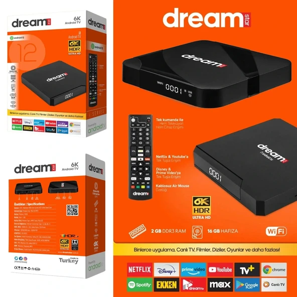 Dreamstar İ1 Tv Box 2+16gb Wifi Android 12 ürün görseli 1