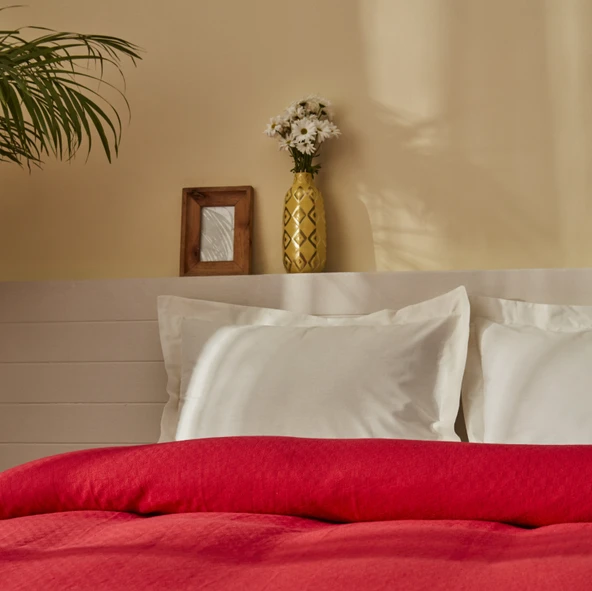 Karaca Home Tory  Müslin Çift Kişilik Pike 200x230 cm Kırmızı - Resim 2