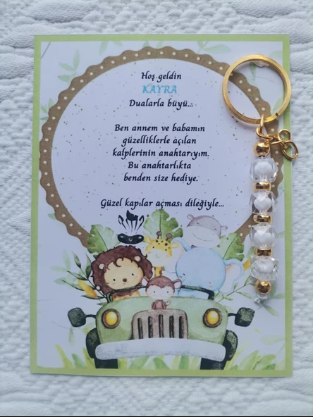 72 Adet İsme Özel Tasarım Beyaz Anahtarlık Hastane Yeni Doğan 40 Mevlidi Dağıtmalık Hediyelik - 6