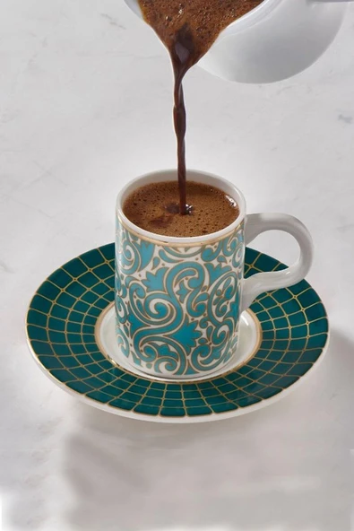 Güral Porselen Camelia 6 Kişilik 12 Parça Kahve Fincan Takımı 100 cc - Resim 3