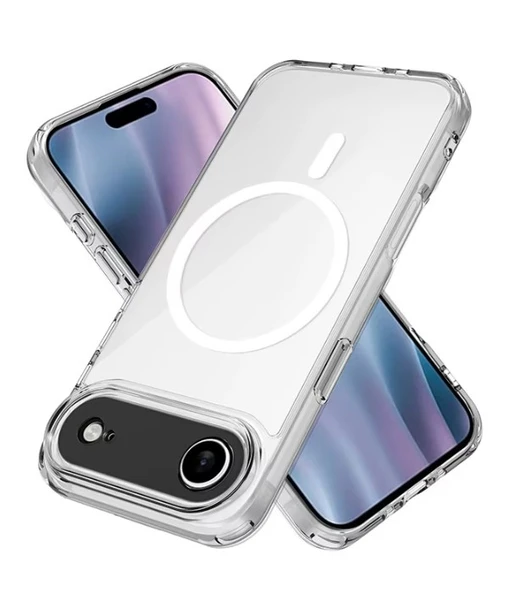 iPhone 17 Air için Uyumlu MagSafe özellikli Şeffaf Kılıf - Resim 4