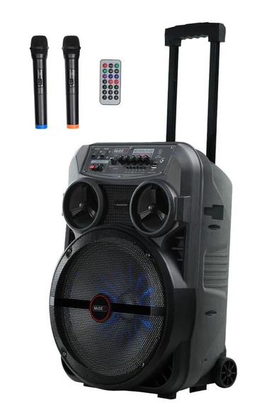 Midex MXR-280 Taşınabilir Mikrofonlu Işıklı Akülü Ses Sistemi Hoparlör (12 İnç 280 Watt) - 1