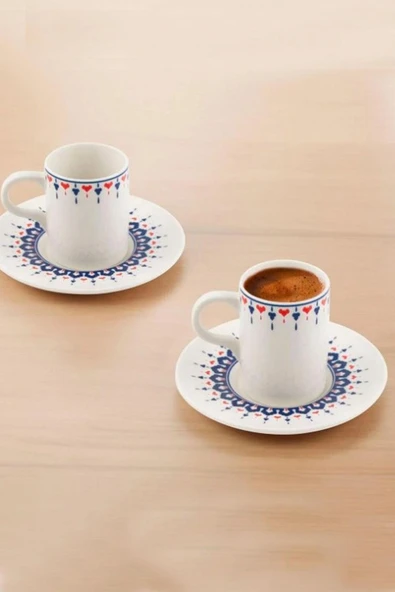 Güral Porselen Camelia 6 Kişilik 12 Parça Kahve Fincan Takımı 100 cc ürün görseli 1